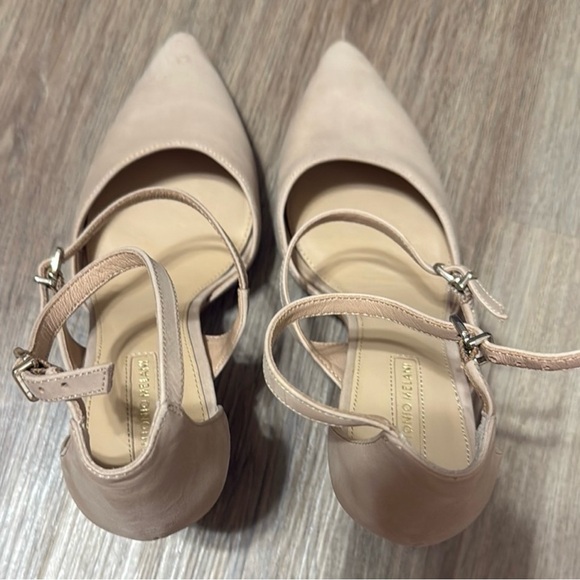Antonio Melani Nude Ankle Strap Block Heel Pumps 9M - Picture 9 of 12